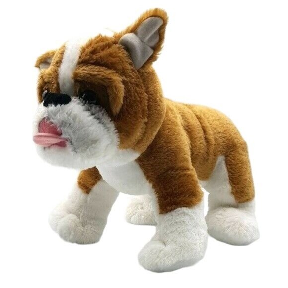 Build a Bear Boxer Dog Plush Brown White 16" Stuffed 2014 Standing Puppy Bulldog - Picture 2 of 11